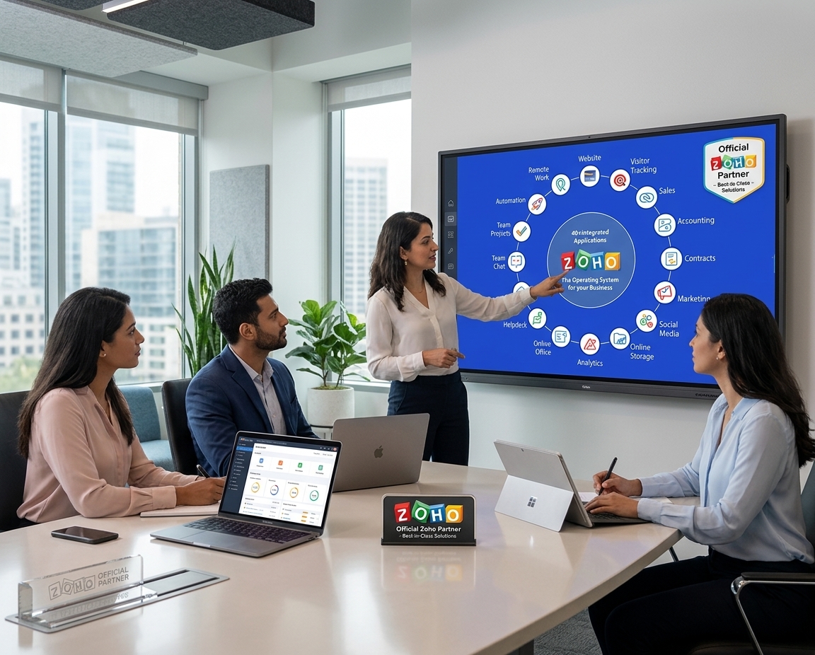 SysVera team presenting Zoho solutions to clients in Dubai
